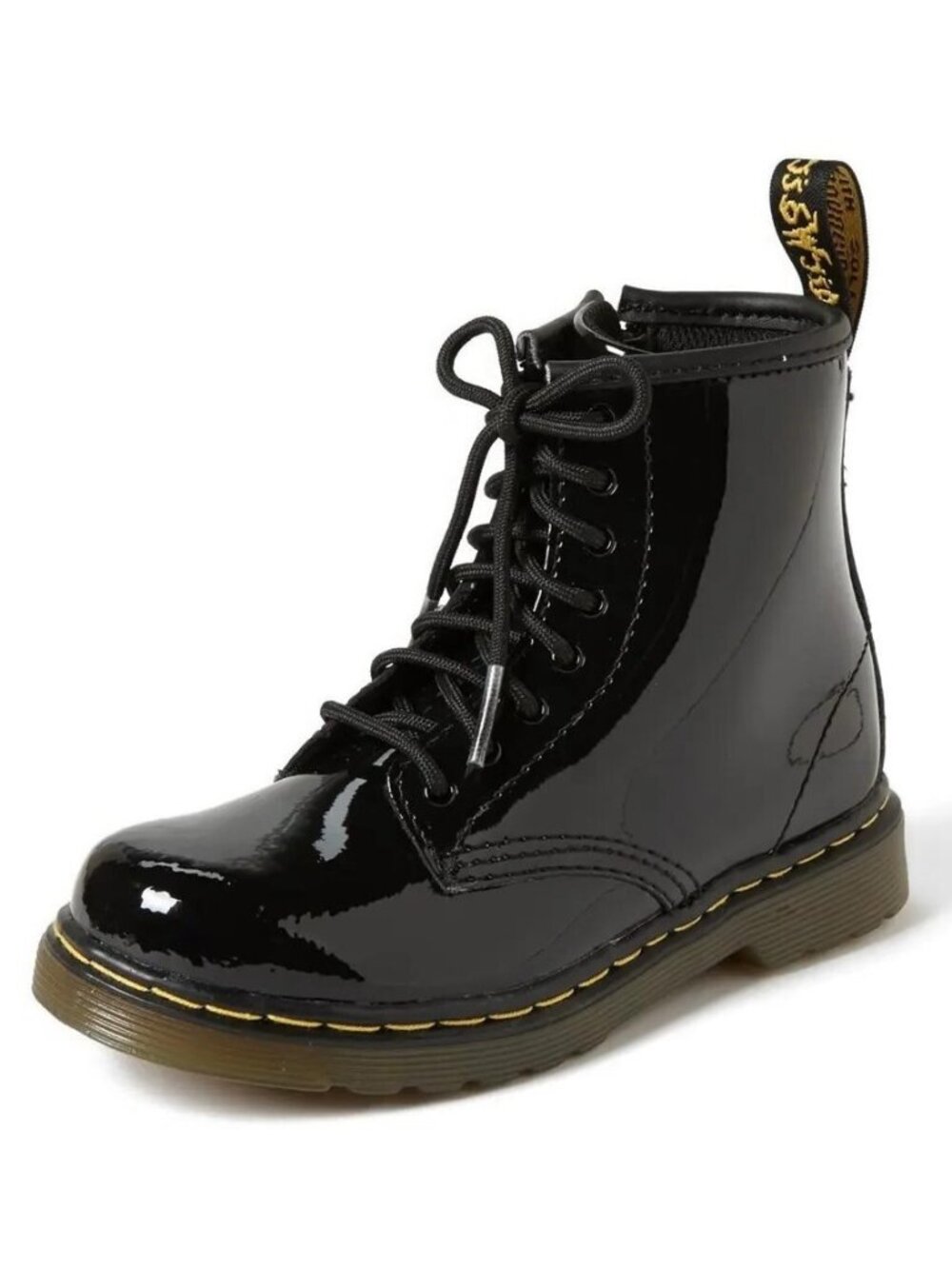 Dr. Martens Youth 1460 Combat Boots Black Patent Lamper US Girls/Boys 6, Women 7